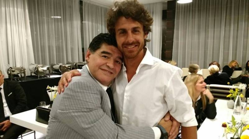Diego Maradona and Pablo Aimar