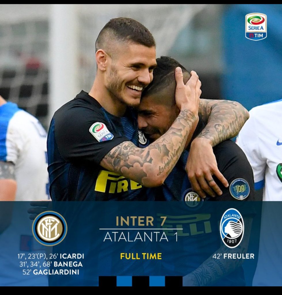 Mauro Icardi and Ever Banega Inter