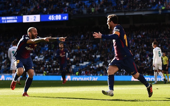 Lionel Messi assists in an El Clasico without a shoe.