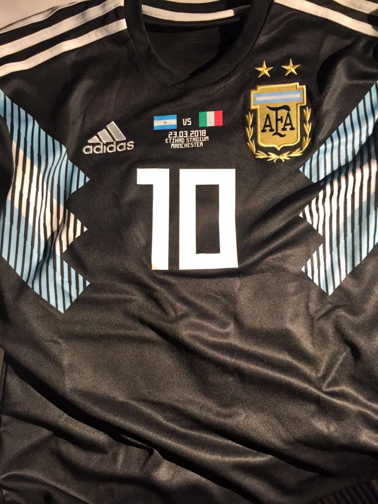 Argentina's away kit against Italy