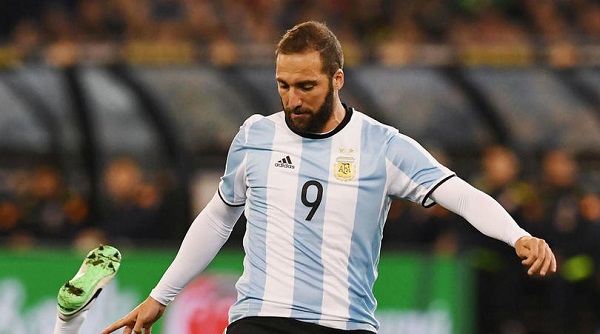 The Argentina team - Forwards Gonzalo Higuain